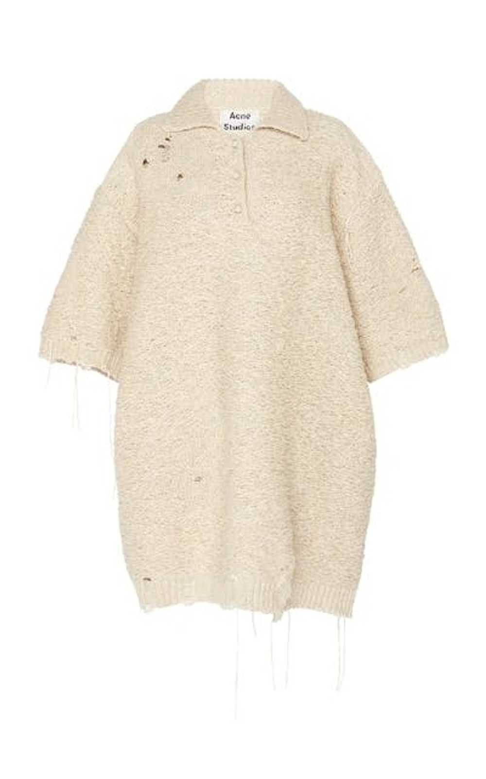 Acne Studios Oversized Distressed Wool Polo Shirt - image 1