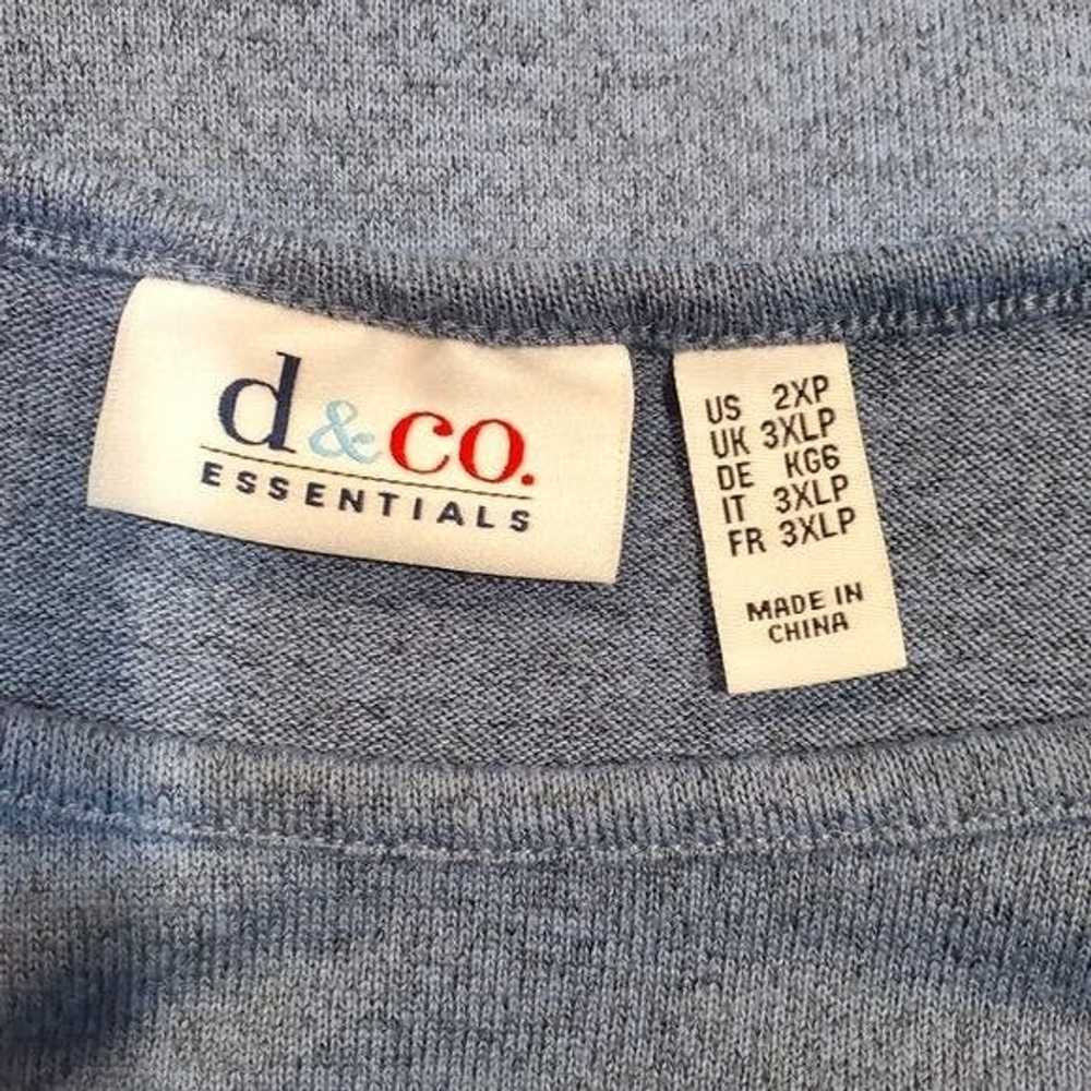 Denim & Co. D&Co Blue Knit Lightweifht Top Size 2X - image 4