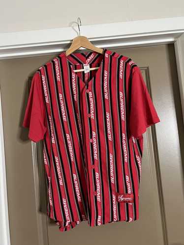 Supreme Denim Flannel Baseball Shirt Red –
