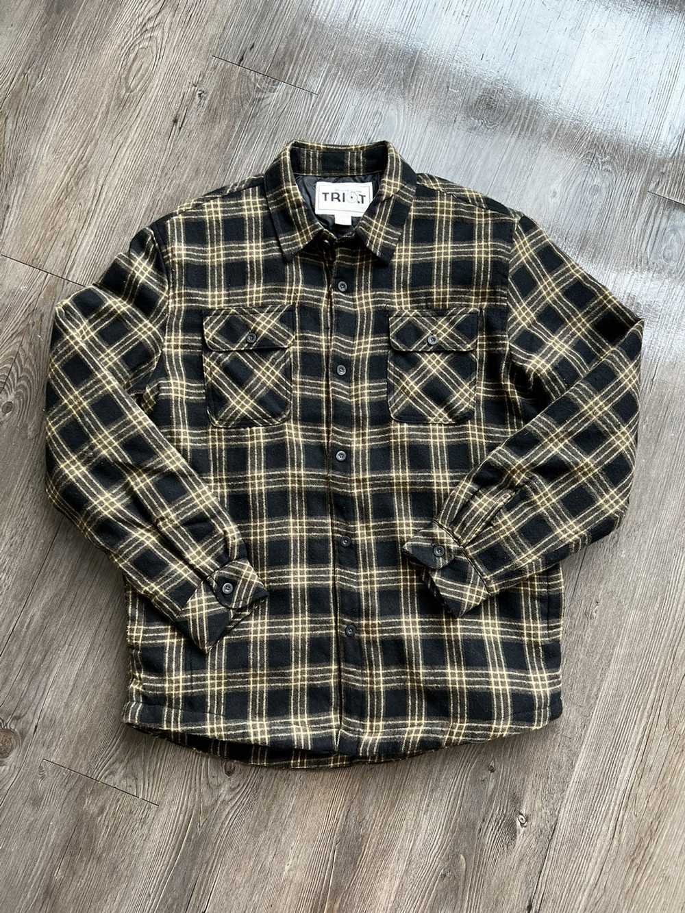 Flannel × Vintage Flannel Shirt/Jacket with Padde… - image 1