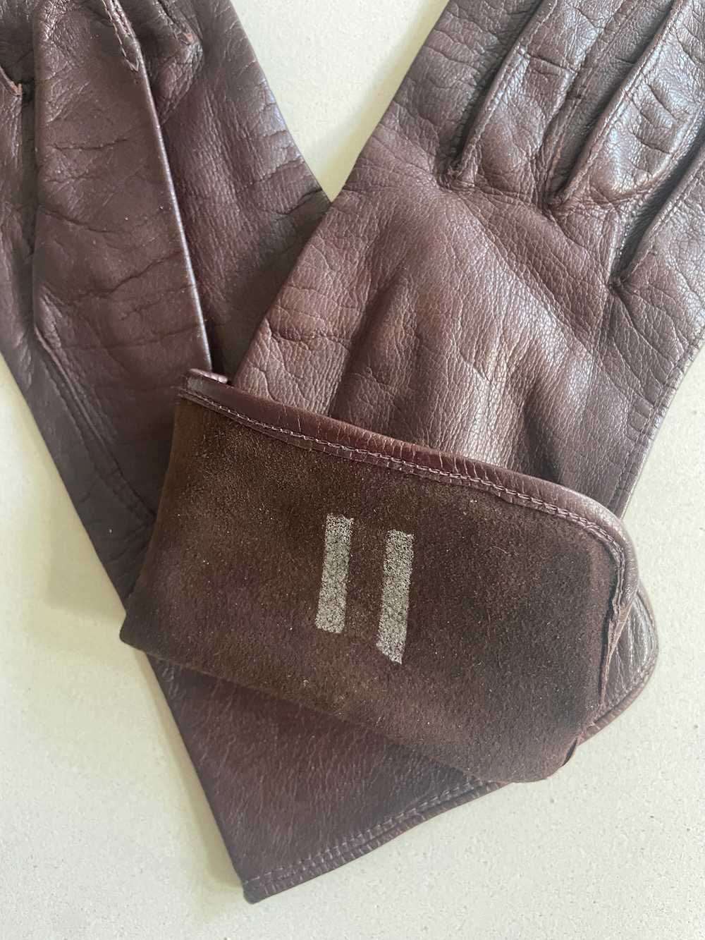 Vintage Dark Brown Kid Leather Gloves - image 3