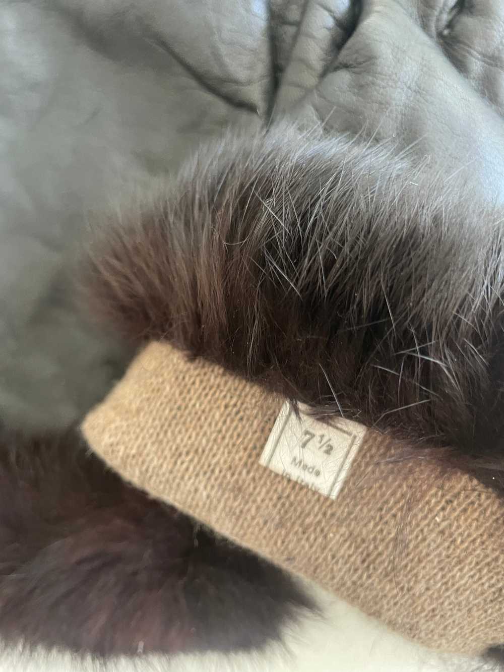 Vintage Fur Cuffed Kid Leather Gloves - image 3