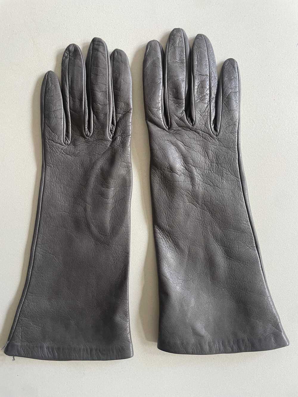 Vintage Gray Kid Leather Gloves - image 1