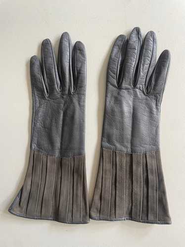 Vintage Gray Kid Leather Gloves