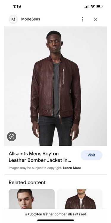 Allsaints Allsaints leather boyton bomber jacket