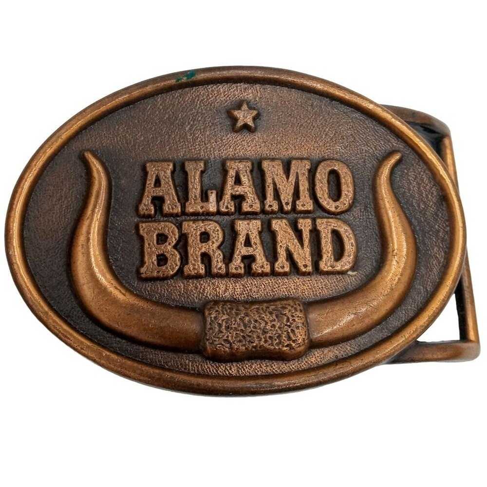 Vintage Alamo Brand Belt Buckle Longhorns Star Pr… - image 1