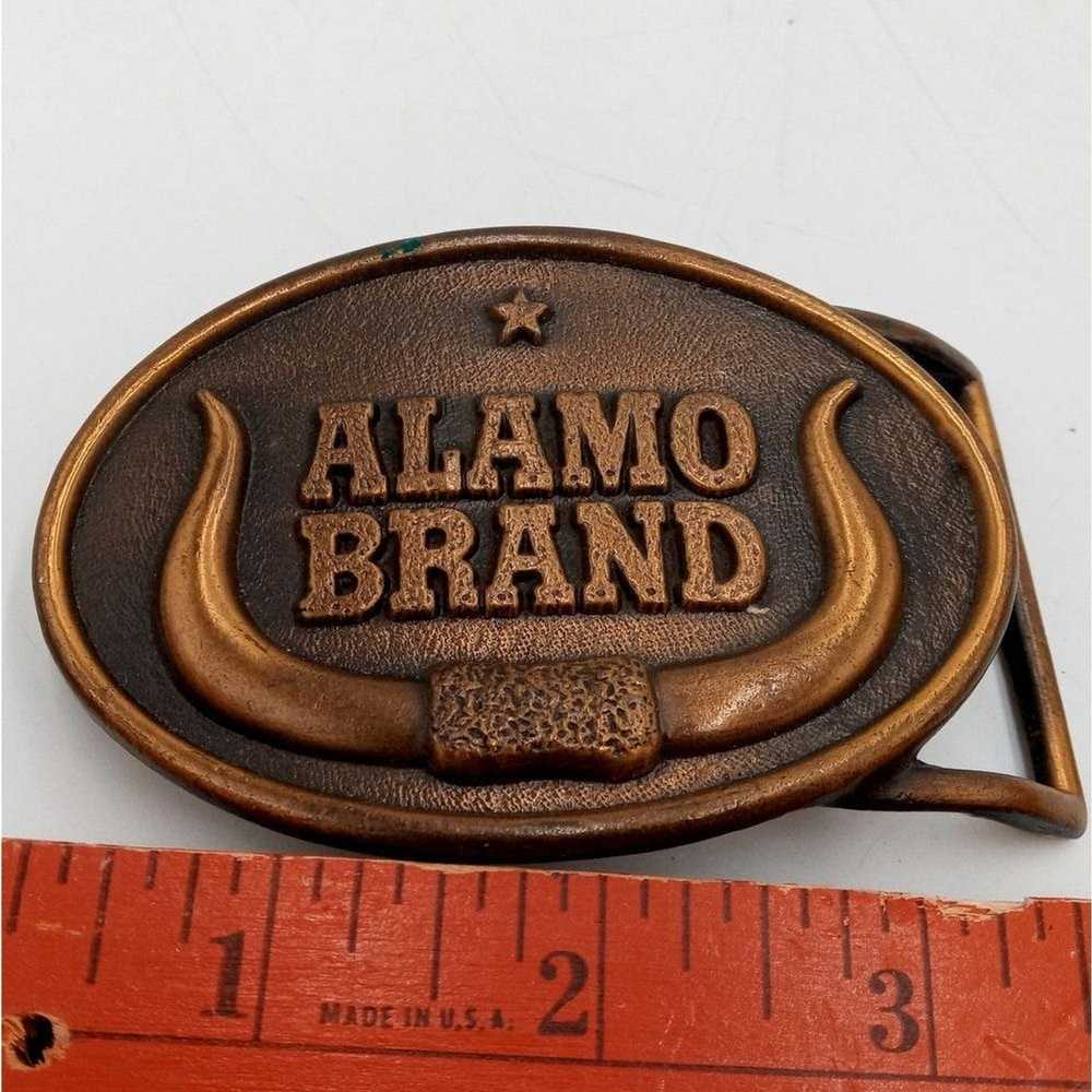 Vintage Alamo Brand Belt Buckle Longhorns Star Pr… - image 2