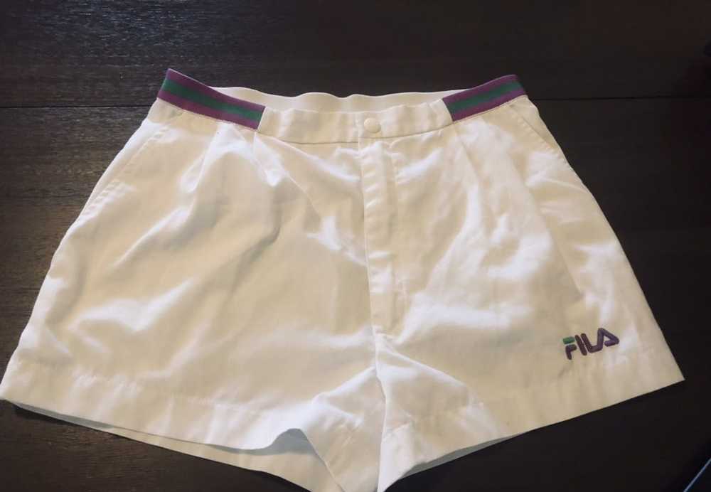 80s Fila Shorts Navy Blue Tennis Shorts Retro Preppy Shorts White