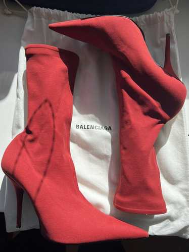 Balenciaga BALENCIAGA RED KNIFE SPANDEX SOCK BOOTS - image 1