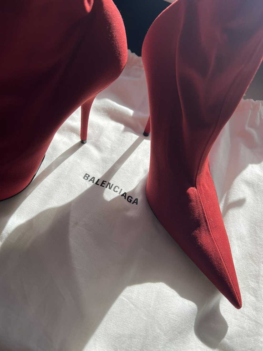 Balenciaga BALENCIAGA RED KNIFE SPANDEX SOCK BOOTS - image 2