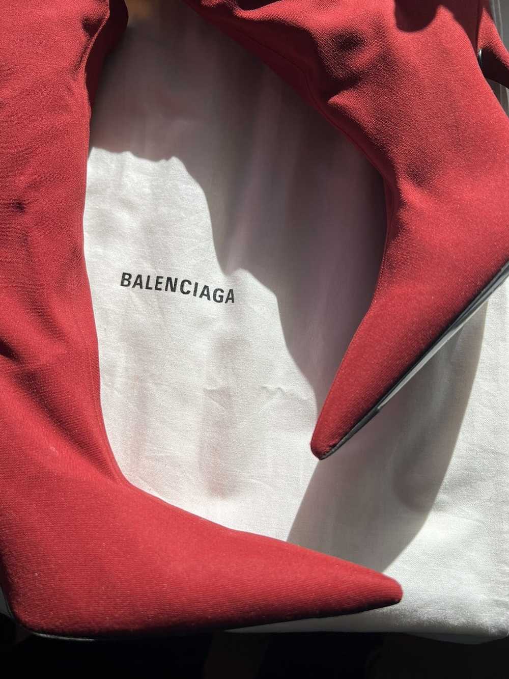 Balenciaga BALENCIAGA RED KNIFE SPANDEX SOCK BOOTS - image 4