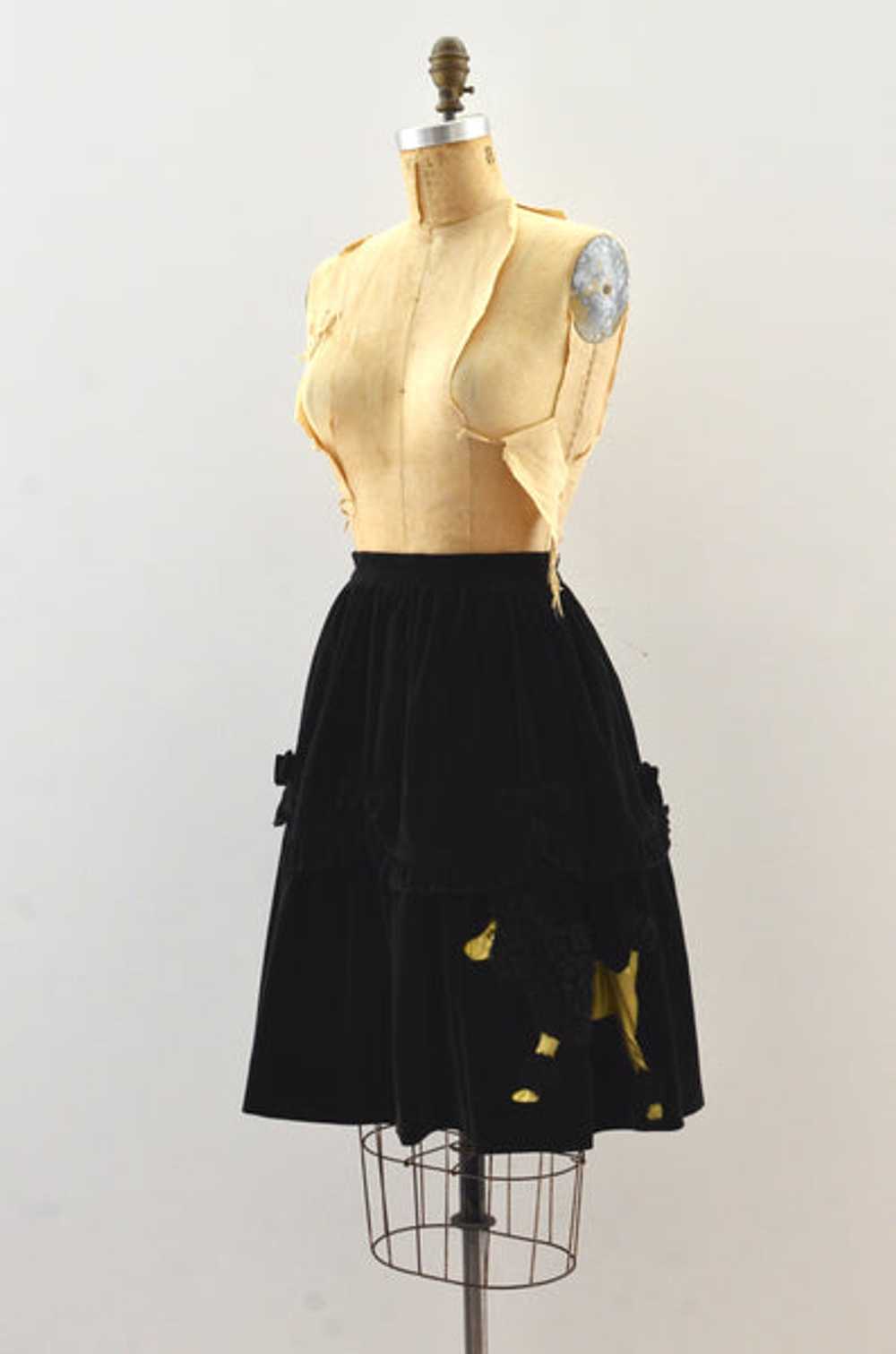 Vintage Poodle Velvet Skirt - image 3