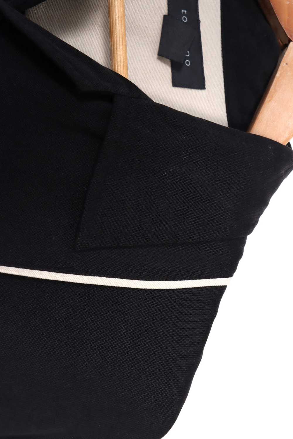 Silk Striped Black & Beige Button Up Bowling Shir… - image 4