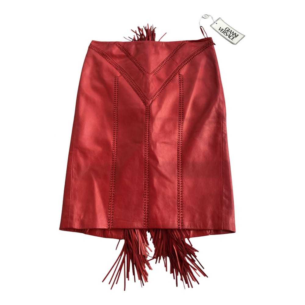 Gianni Versace Leather mid-length skirt - image 1