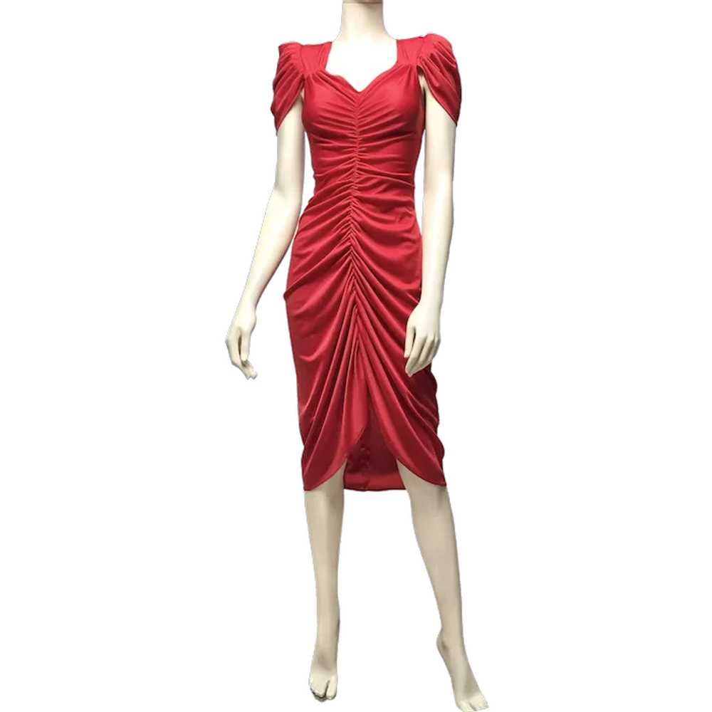 1980s David Howard Climax Red Dress - image 1