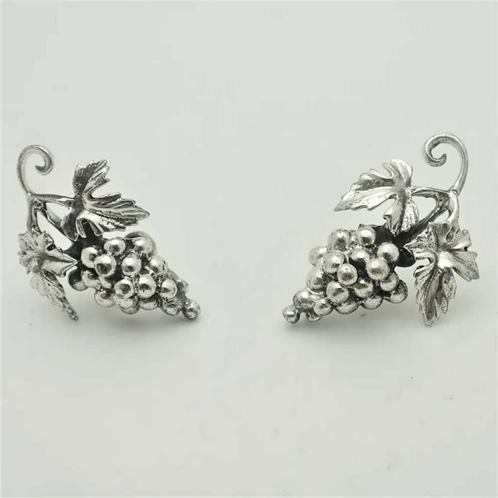 Danecraft Sterling Silver Bunches of Grapes Earri… - image 2