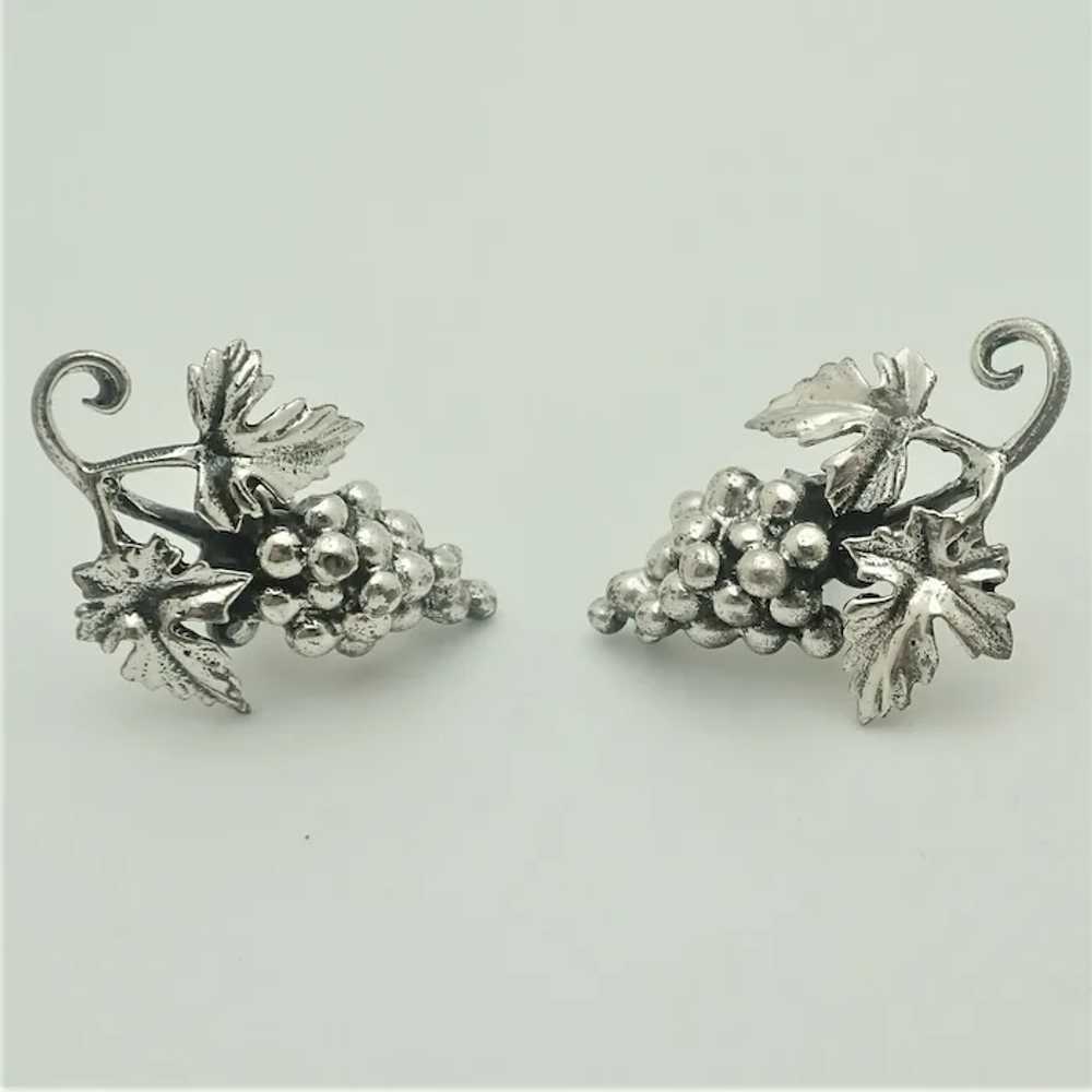 Danecraft Sterling Silver Bunches of Grapes Earri… - image 3