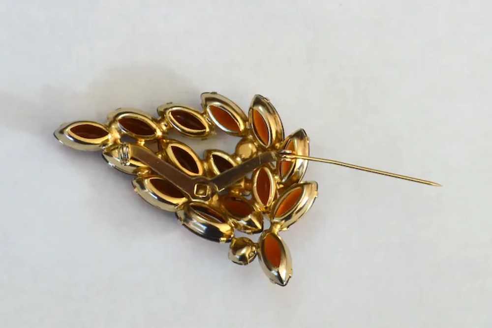 JULIANA Smooth Marquise Flower Spray Brooch Pin - image 6