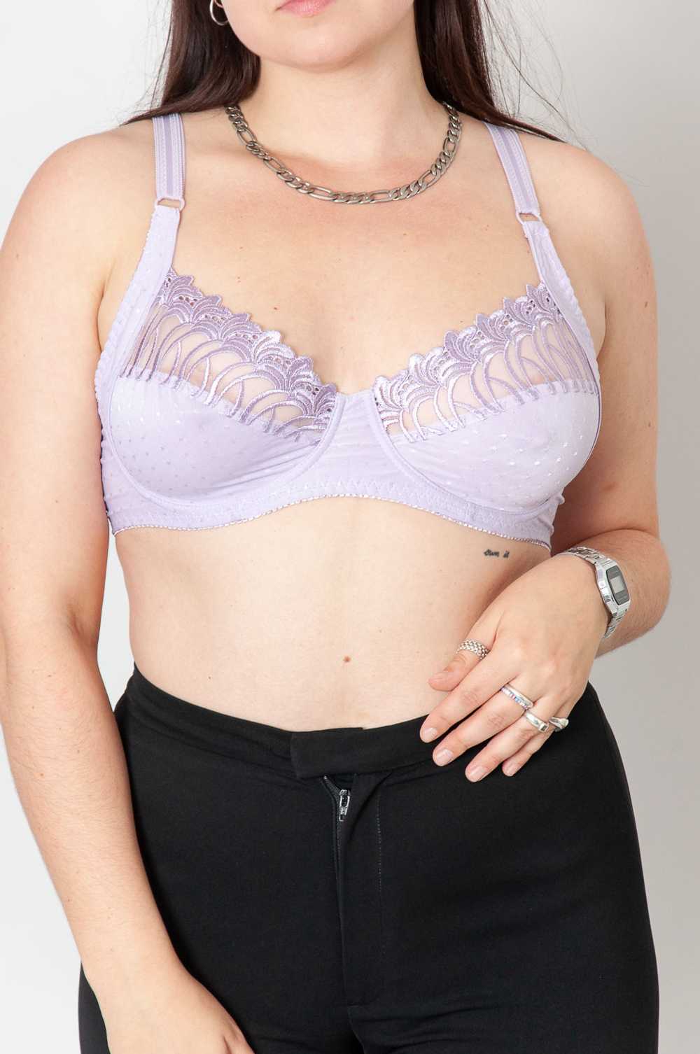 Lilac Semi Transparent Lace Bra Light purple - image 1