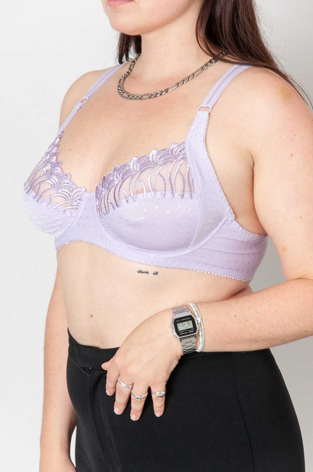 Lilac Semi Transparent Lace Bra Light purple - image 4