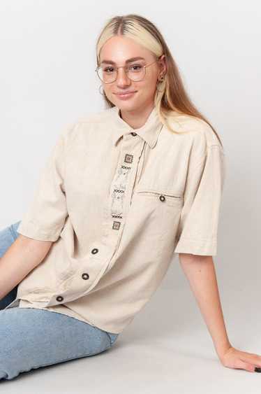 Edelweiss short sleeve shirt Beige With Stick - image 1