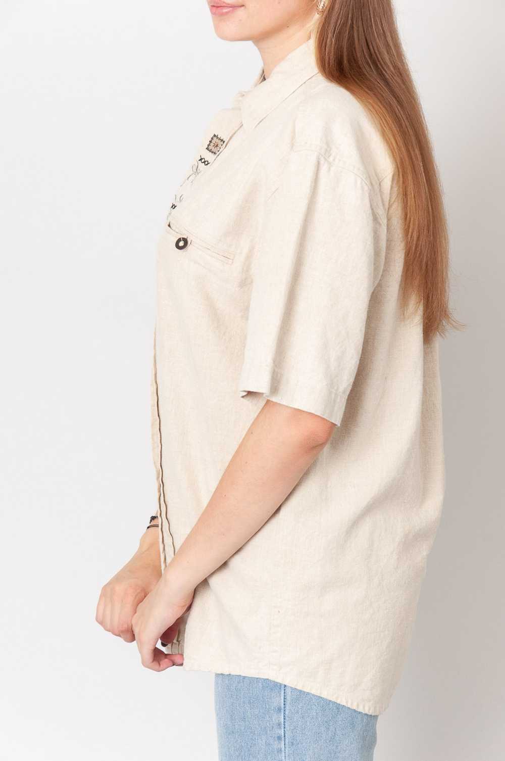 Edelweiss short sleeve shirt Beige With Stick - image 5