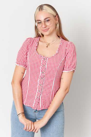 Spieth & Wensky traditional blouse plaid Red With 