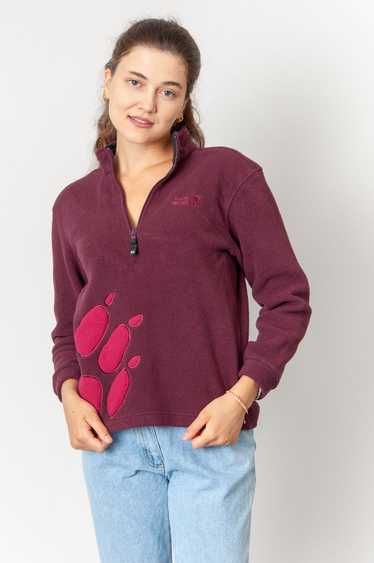 Jack Wolfskin Fleece Sweater Wine red half zip - image 1