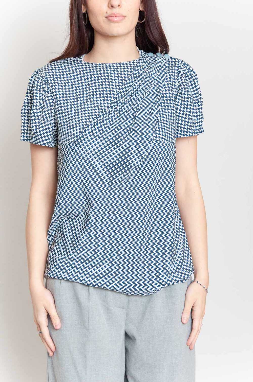 Luisa Spagnoli buttonless blouse gathered Blue wi… - image 2