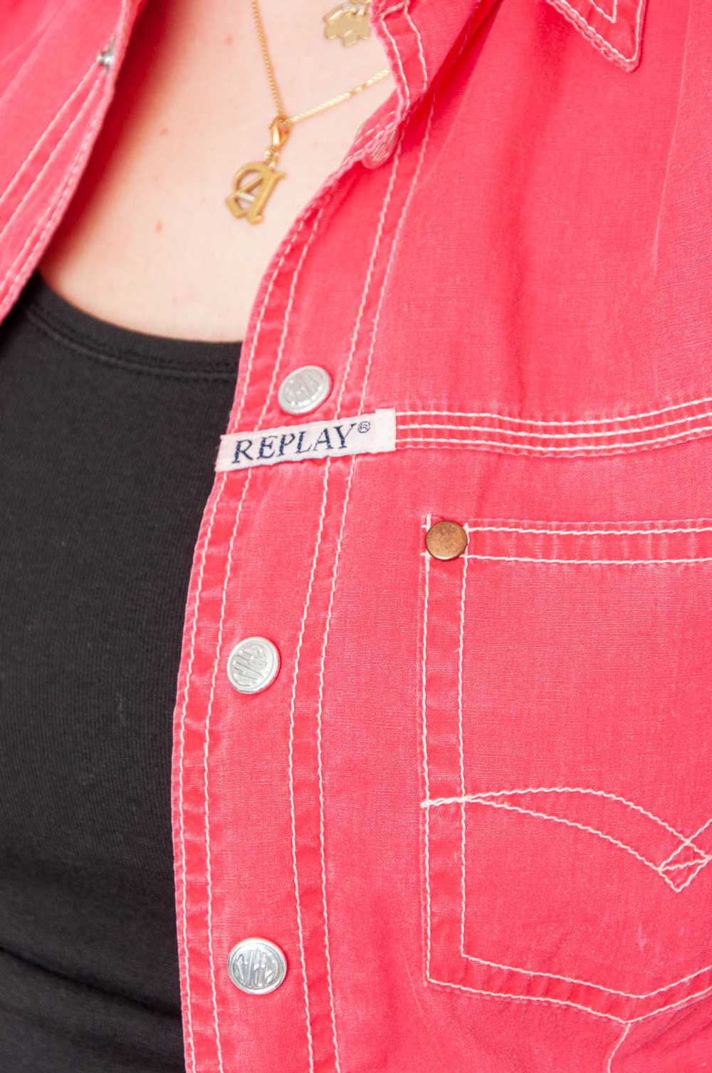 Replay denim vest Red From cotton - image 4