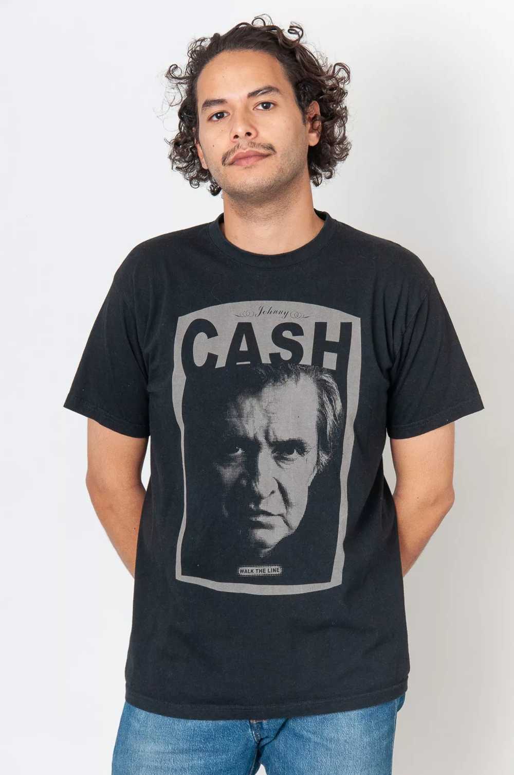 Johnny Cash Walk The Line T-Shirt Black With Print - image 1