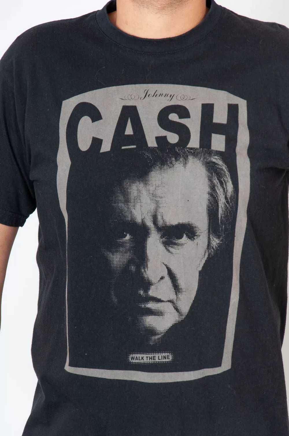 Johnny Cash Walk The Line T-Shirt Black With Print - image 2