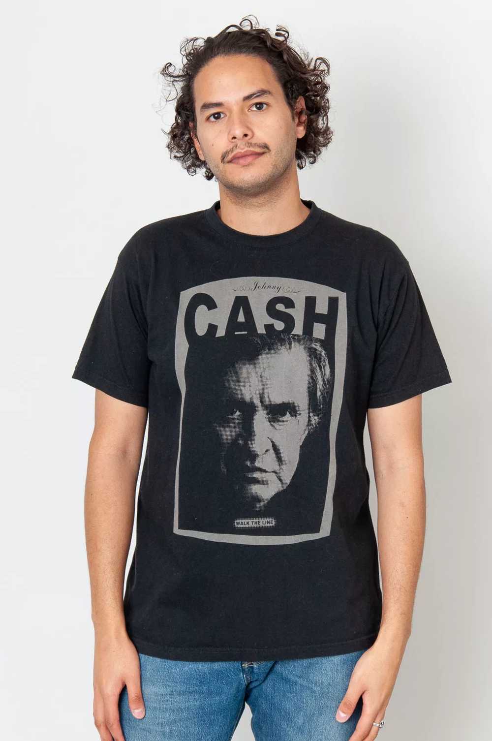 Johnny Cash Walk The Line T-Shirt Black With Print - image 5