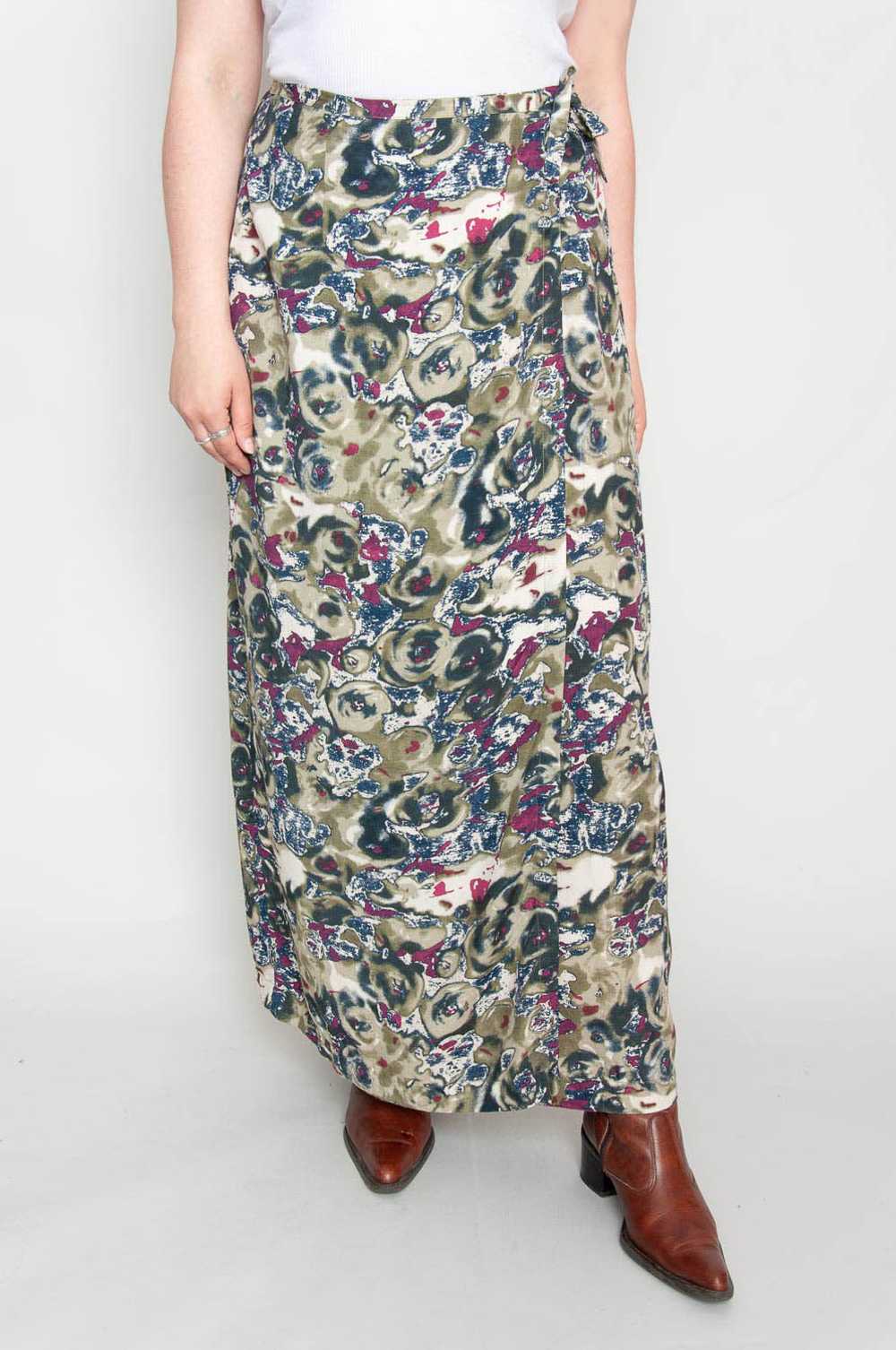 Maxi Wrap Skirt With Pattern Colorful - image 2