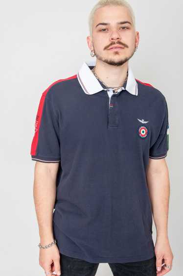 Aeronautica Militare Dark blue polo shirt