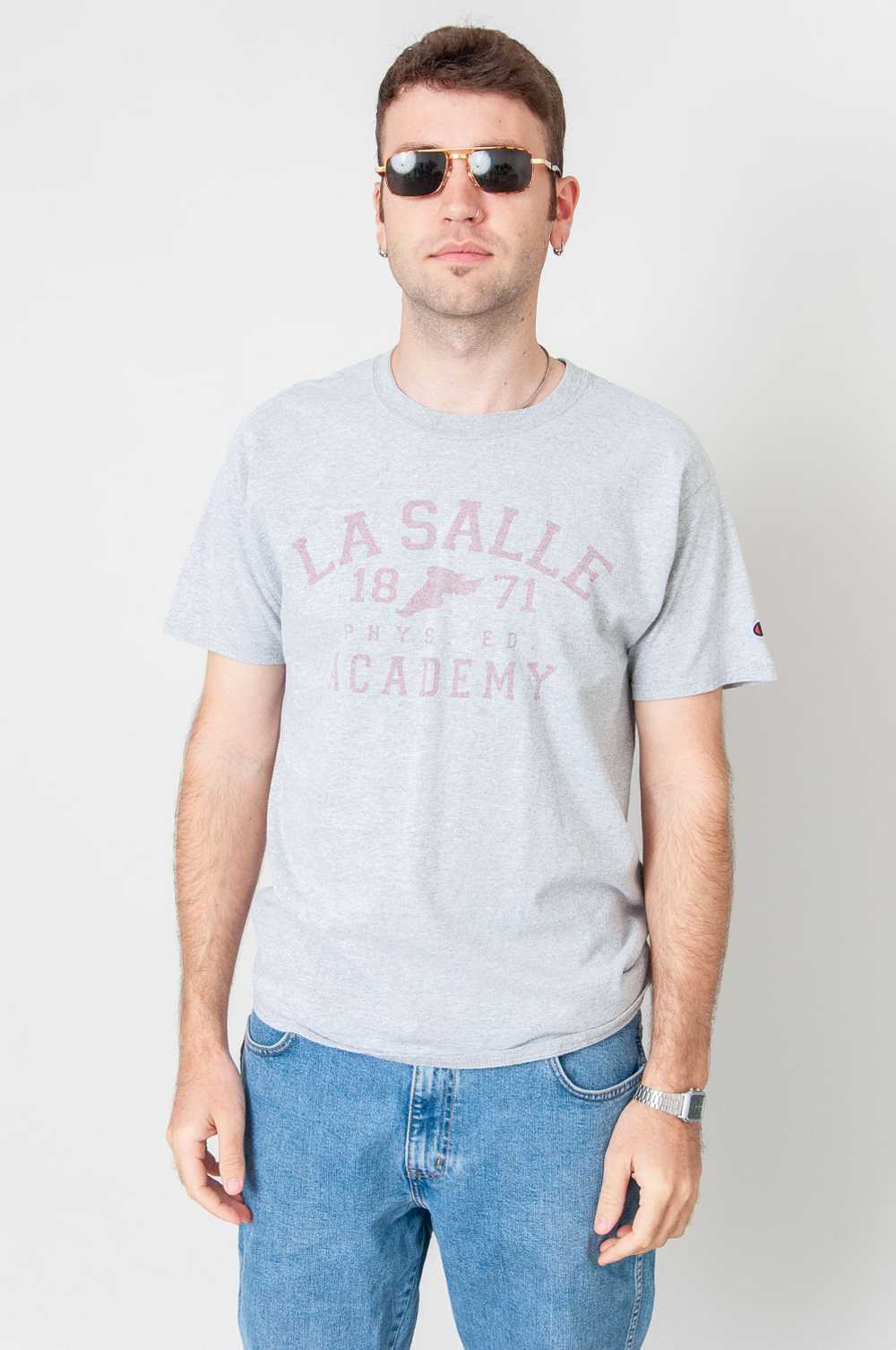 La Salle Academy Gray Champion T-Shirt With Print - image 4