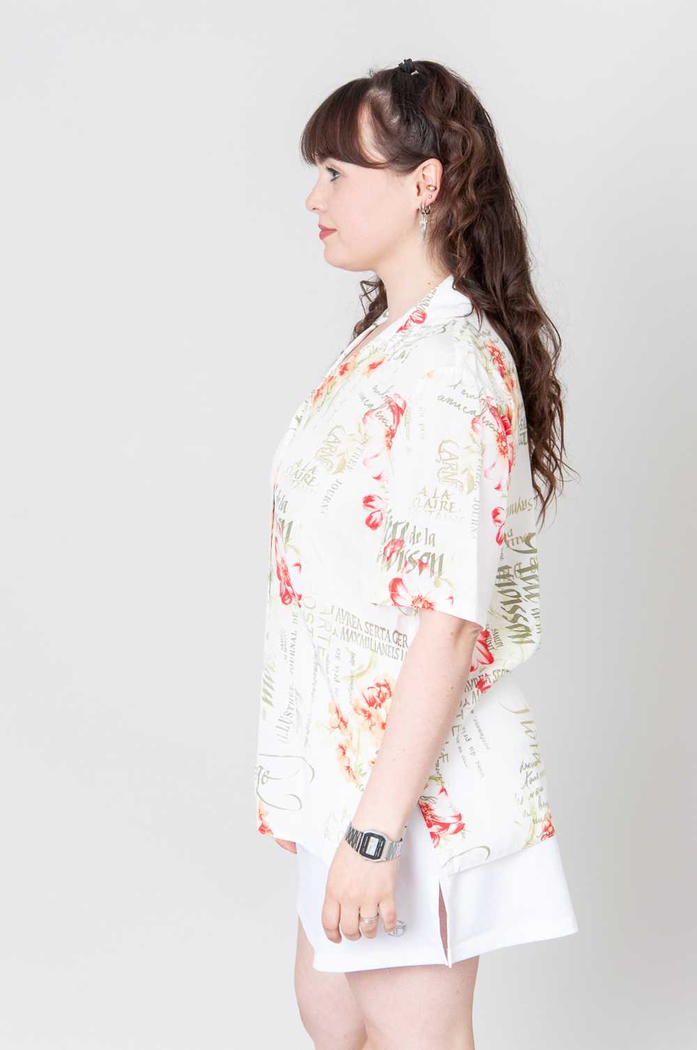 Here We Go Cream White Blouse With Floral Pattern - image 3