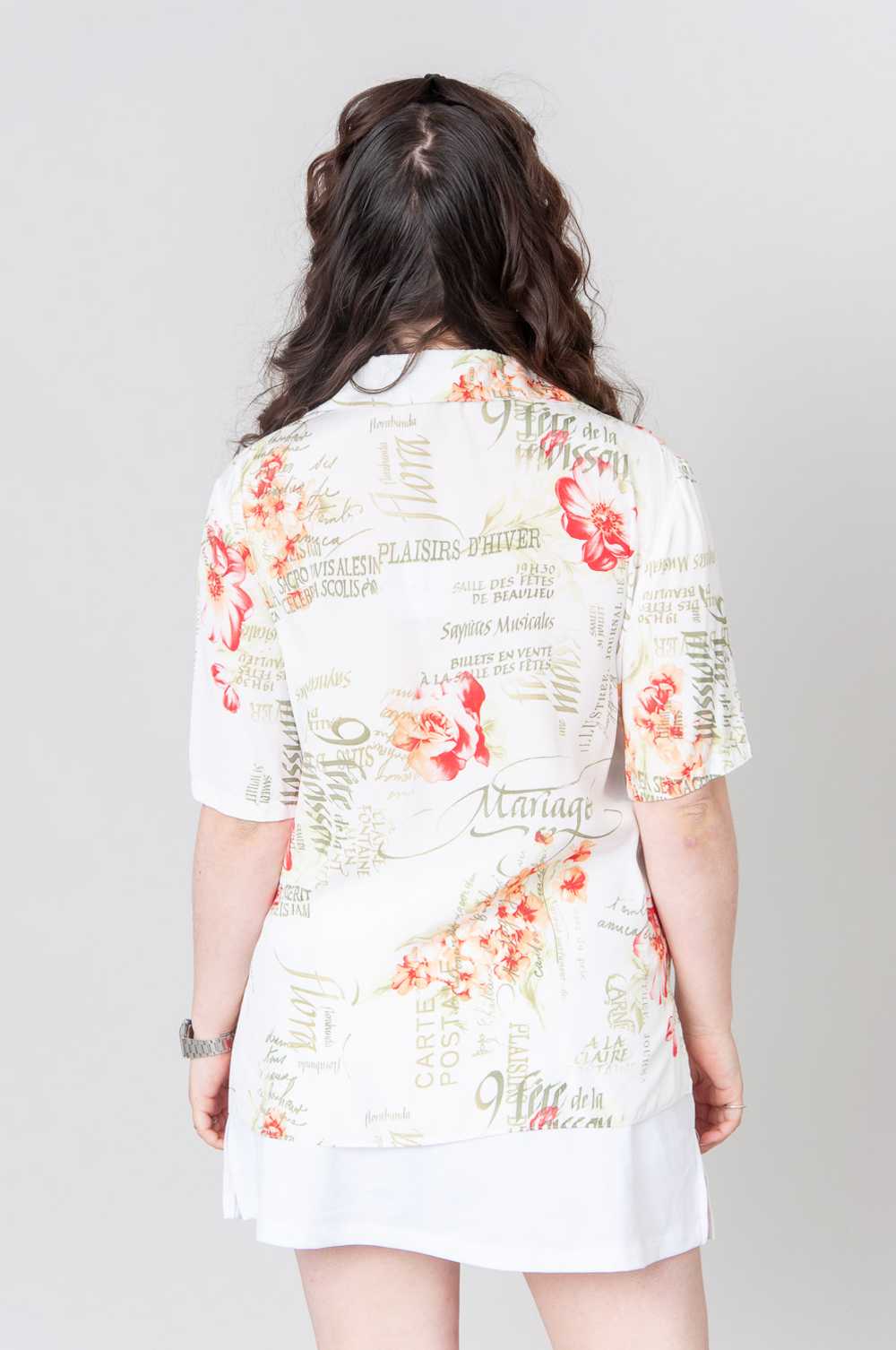 Here We Go Cream White Blouse With Floral Pattern - image 4