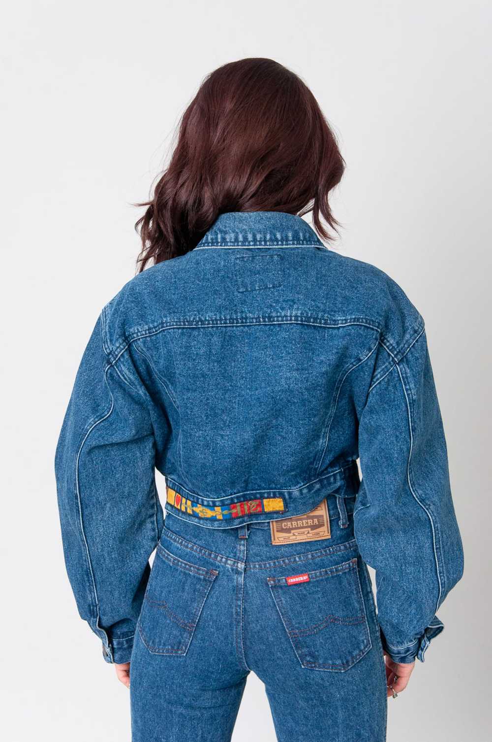Double Denim Love Blue crop jean jacket - image 1