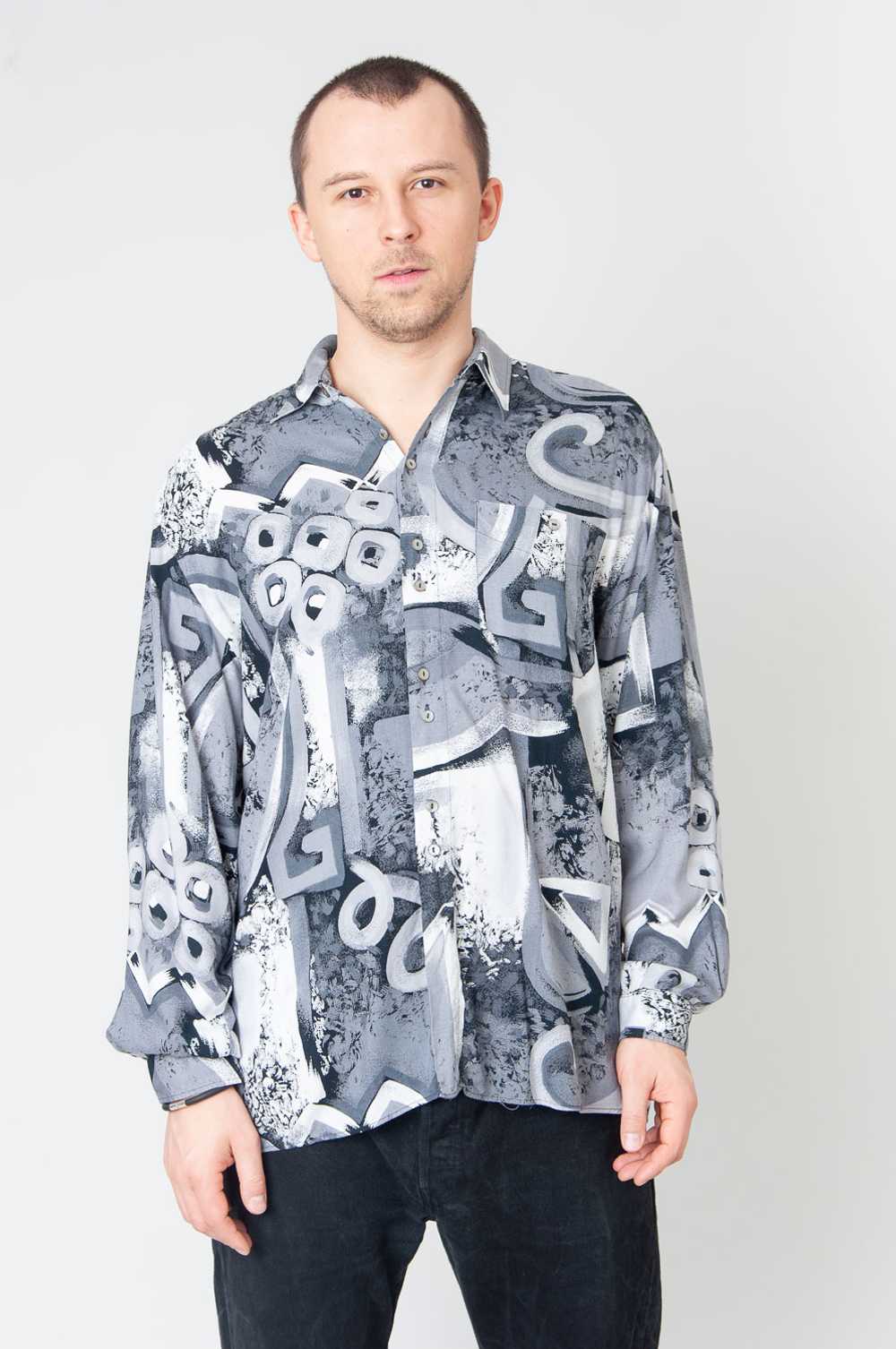 Mad About The Boy Gray Long Sleeve Shirt With Pat… - image 5