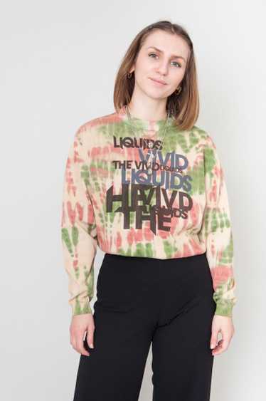 Vivid Liquid Batik Sweatshirt With Print
