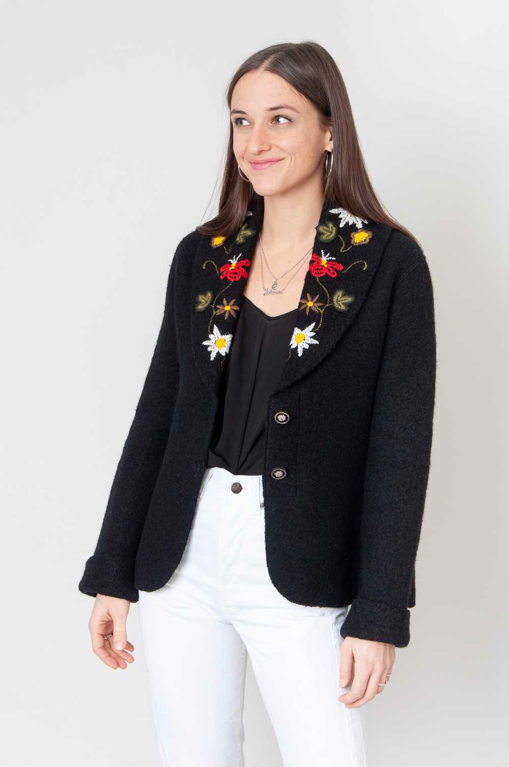 Amann Black Traditional Jacket With Embroidery - image 1