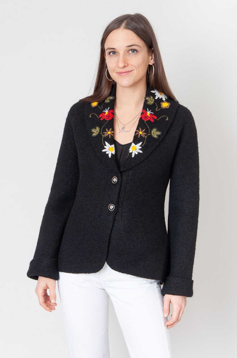 Amann Black Traditional Jacket With Embroidery - image 2