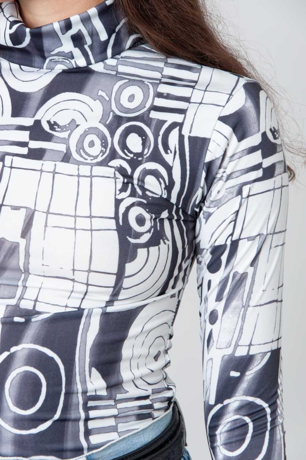 Psychodelic Dream Black and white roll neck top - image 1