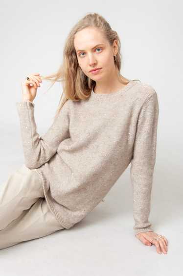 Max Mara glitter sweater Beige Knitted With Sequin