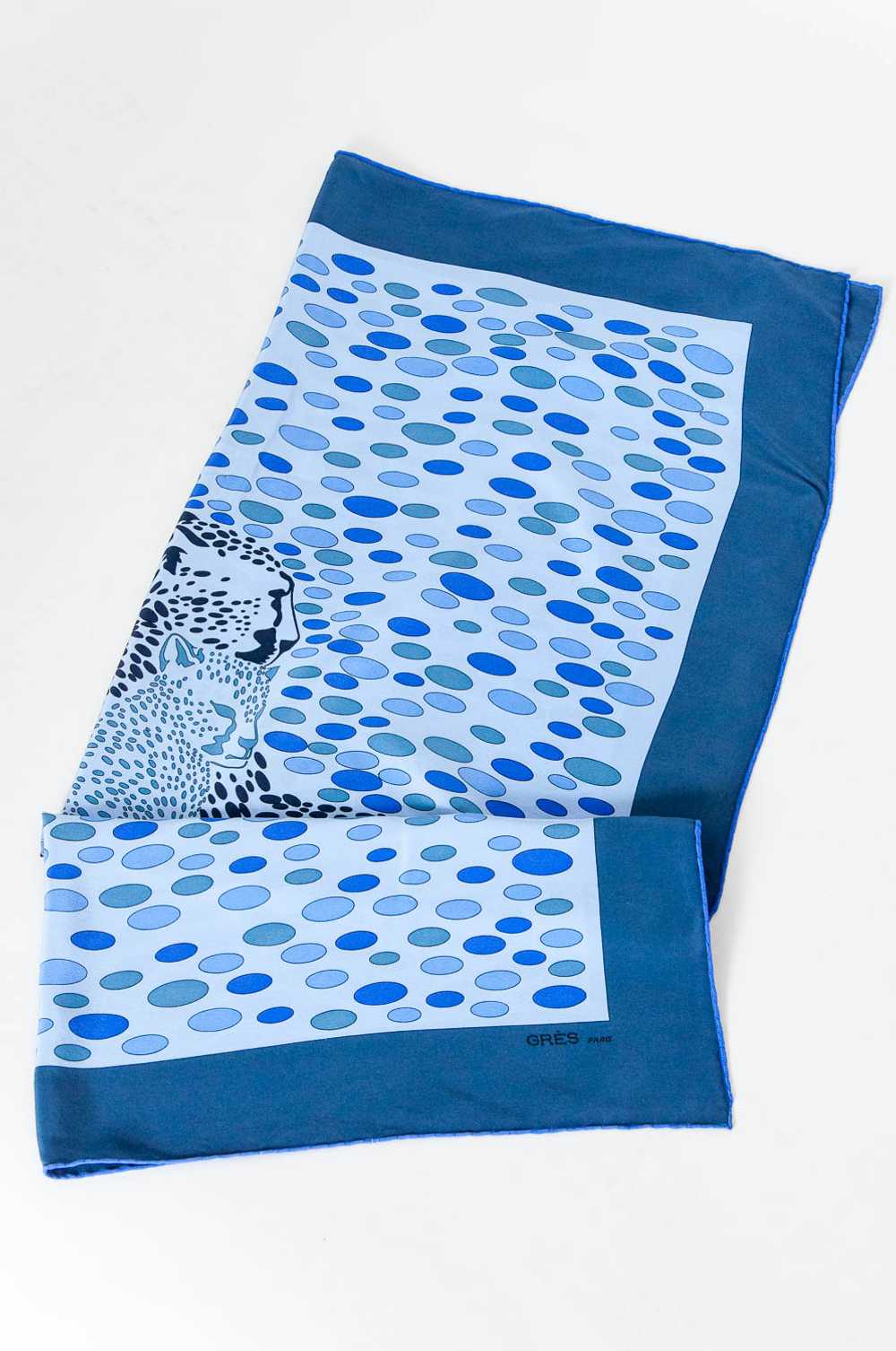 Grés Leopard Silk scarf Blue - image 1