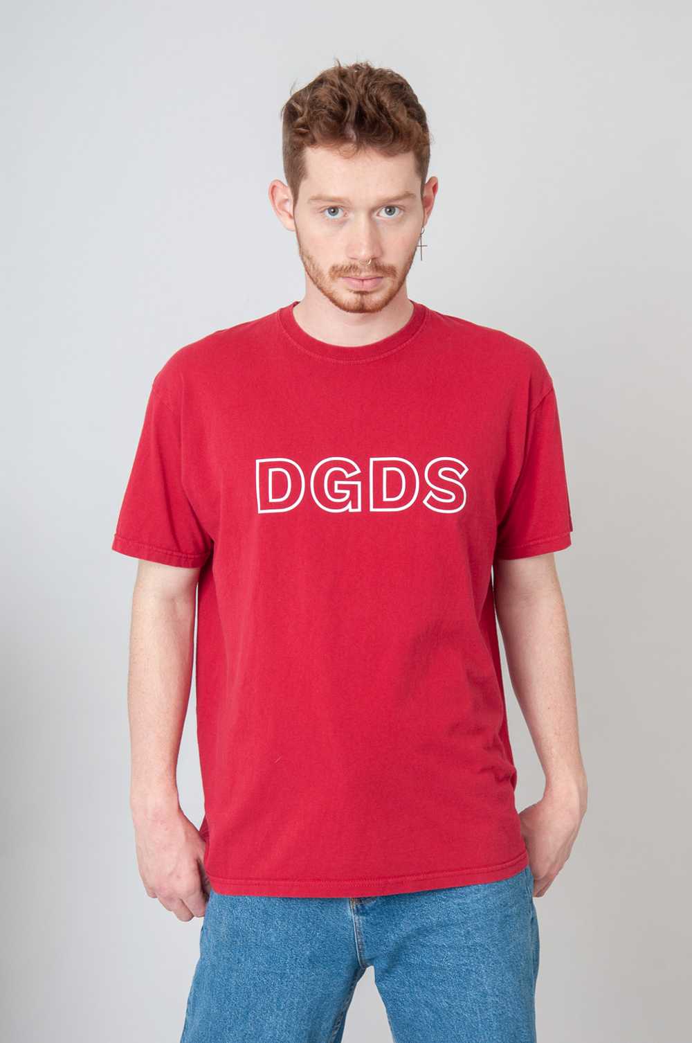 DGDS Lines Wine Red T-shirt With Print - image 5