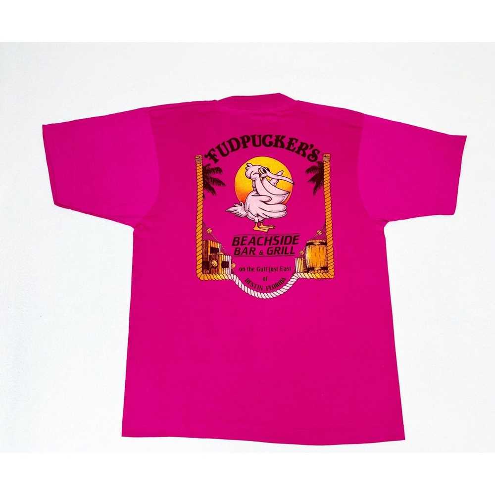 Vintage Vintage Fudpuckers T-Shirt Large Pink Bar… - image 3