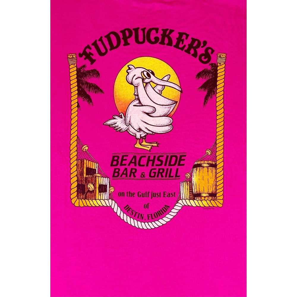 Vintage Vintage Fudpuckers T-Shirt Large Pink Bar… - image 4
