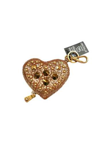 Miu Miu Gold Leather Heart Shaped Coin Purse